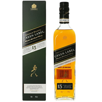 ジョニーウォーカー グリーンラベル15年のボトルと外箱。販売店の提供画像