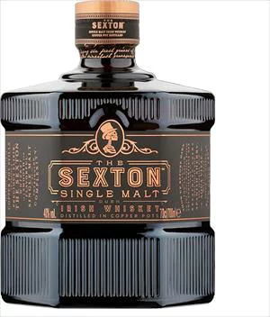 ザ・セクストン シングルモルトのボトルと外箱。販売店の提供画像